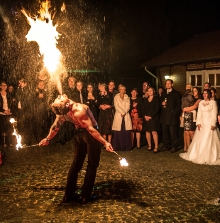 Feuershow zur Hochzeit in Leipzig